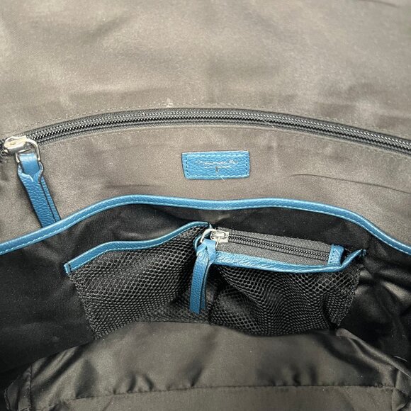 Tahari Blue Zip Leather Tote | New With Tags - Picture 10 of 11